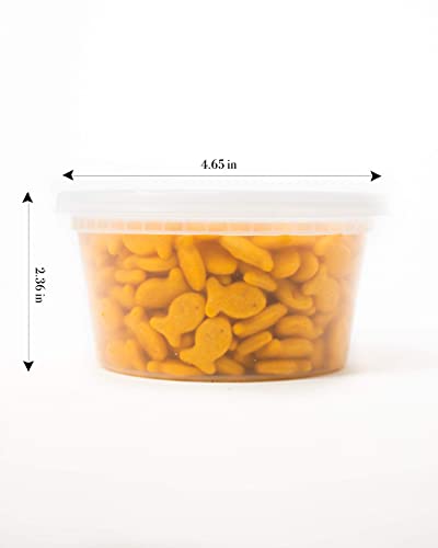 EDI [12 OZ, 25 Sets] Plastic Deli Food Storage Containers with Airtight Lids | Microwave-, Freezer-, Dishwasher-Safe | BPA Free | Heavy-Duty | Meal Prep | Leakproof | Recyclable