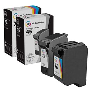 ld products remanufactured ink cartridge replacements for hp 45 & 78 (1 black, 1 color, 2-pack) for use in deskjet: 990cxi 990cse 995 995c 995ck | fax: 1220 & 1220xi | officejet: g55 g55xi g85 & g85xi