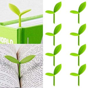 sprout little green bookmarks silicone grass buds creative green bookmarks, gifts for book lovers reading, set of 8