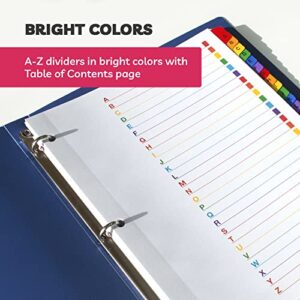 Alphabet Binder Dividers for 3 Ring Binder (3 Sets x 26 Tabs) Binder Tabs Dividers - 3 Ring Binder Dividers with Tabs - Tabs for Binders with Table of Contents Page - ABC A-Z Dividers // Paper Plan