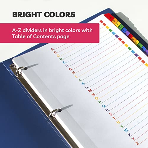 Alphabet Binder Dividers for 3 Ring Binder (3 Sets x 26 Tabs) Binder Tabs Dividers - 3 Ring Binder Dividers with Tabs - Tabs for Binders with Table of Contents Page - ABC A-Z Dividers // Paper Plan