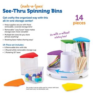 Create-a-Space See-Thru Spinning Bins, Classroom Organization, School Supplies Organizer, Desk Organization, Pen Holder, 14 Pieces