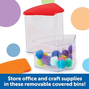 Create-a-Space See-Thru Spinning Bins, Classroom Organization, School Supplies Organizer, Desk Organization, Pen Holder, 14 Pieces