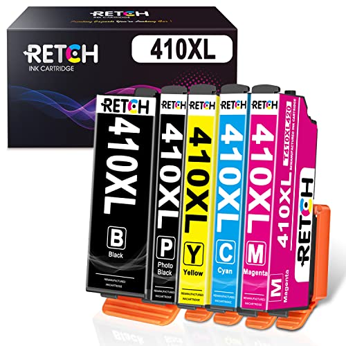 RETCH Remanufactured Ink Cartridge Replacement for Epson 410 XL 410XL T410XL T410 Used with Expression XP-640 XP-830 XP-7100 XP-530 XP-630 XP-635 Printer (5 Pack)