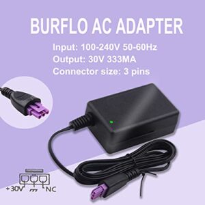 Burflo 30V 333mA Ac Adapter 0957-2286 for HP Deskjet 1000 1050 1051 1055 1056 2000 2050 3000 3050 3050A 3051A 3052A 3054 3510 3512 Printer Series J110A J310A J410 J410E J510 J611 0957-2290 0957-2398