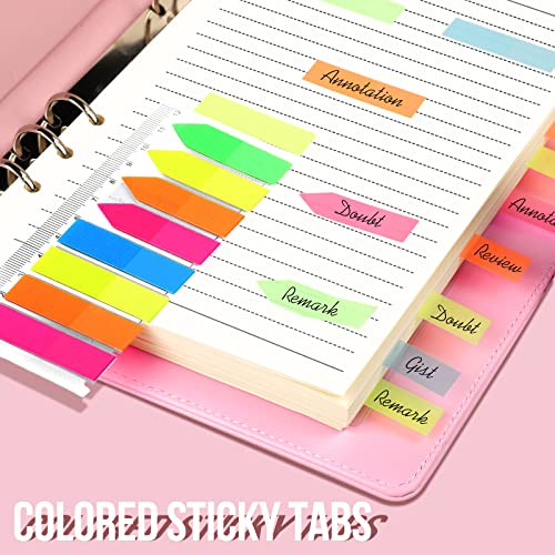 2 Pack A5 Refill Paper & 2PCS A5 Loose Leaf Pockets & 1 Pack 160PCS Index Tab with Ruler, LEOBRO A5 Planner Inserts, 6 Hole A5 Lined Paper Refill for 6 Ring Refillable Binder Planner Journal Notebook