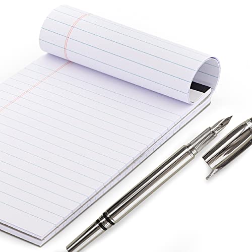 Emraw White Jr. Perforated Edge Legal Ruled Universal 50 Sheets Letter Writing Pad- 50 Ct. 5" x 8" inch (Pack of 6)