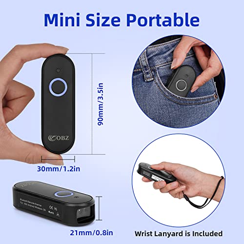Mini 2D Bluetooth Barcode Scanner 2.4G Wireless Barcode Scanner, 2-in-1 Portable 1D 2D QR Code Scanner Work with iOS Android iPhone iPad Tablet Windows PC POS for Store Warehouse Inventory Library