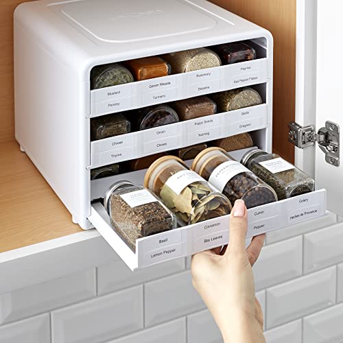 YouCopia SpiceStack Spice Rack Organizer, Adjustable, White