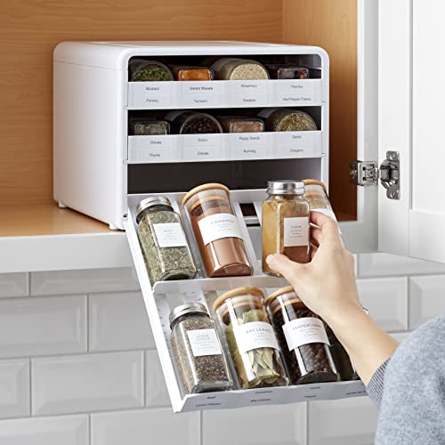 YouCopia SpiceStack Spice Rack Organizer, Adjustable, White