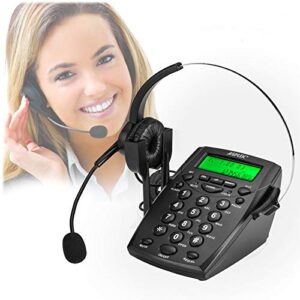 agptek® call center dialpad headset telephone with tone dial key pad & redial