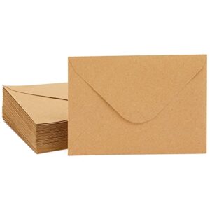 4×6 kraft paper envelopes for invitations, baby shower, birthday party, wedding, brown a6 (50 pack)
