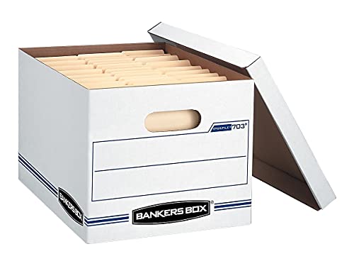 Bankers Box 00703 Stor/File Boxes, W/Lid, Ltr/Lgl, 12-Inch x15-Inch x10-Inch, 12/CT, White