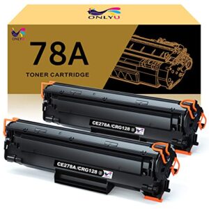 onlyu compatible toner cartridge replacement for hp 78a ce278a 278a ce278ac 78 278 ce278ad ce278 toner for hp laserjet pro m1536dnf p1606dn m1536 p1566 p1560 p1606 printer (black, 2-pack) (78a black)