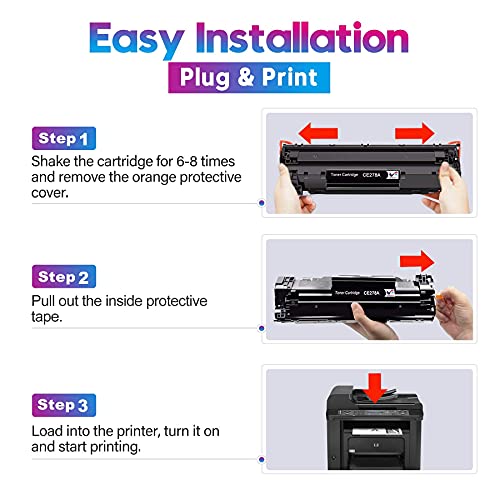 ONLYU Compatible Toner Cartridge Replacement for HP 78A CE278A 278A CE278AC 78 278 CE278AD CE278 Toner for HP Laserjet Pro M1536dnf P1606dn M1536 P1566 P1560 P1606 Printer (Black, 2-Pack) (78a Black)