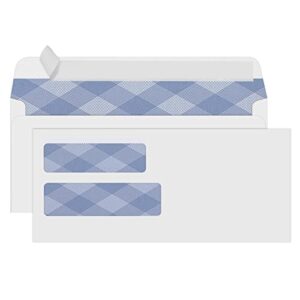 500 #10 double window security envelopes, pandri no.10 self-seal window envelopes designed for invoices and quickbooks, business statements & documents – number 10 size 4 1/8 inch x 9 1/2 inch- 24 lb
