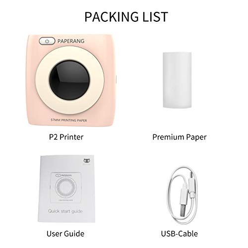 BISOFICE PAPERANG Mini Pocket Printer BT Wireless Printer Portable Thermal Printer 300dpi for Photo Picture Receipt Memo Note Label Sticker Compatible with Android iOS Windows Mac