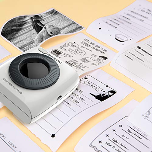 BISOFICE PAPERANG Mini Pocket Printer BT Wireless Printer Portable Thermal Printer 300dpi for Photo Picture Receipt Memo Note Label Sticker Compatible with Android iOS Windows Mac