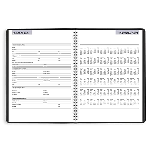 AT-A-GLANCE 2023 Weekly Planner, DayMinder, Quarter-Hourly Appointment Book, 8" x 11", Large, Black (G52000)