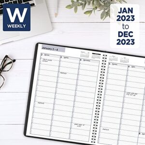 AT-A-GLANCE 2023 Weekly Planner, DayMinder, Quarter-Hourly Appointment Book, 8" x 11", Large, Black (G52000)