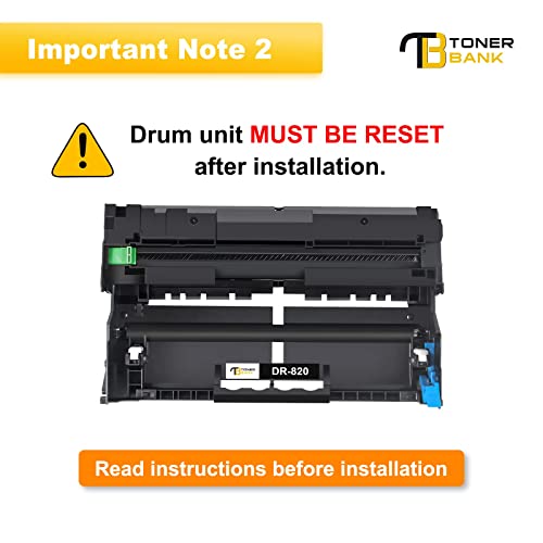 Toner Bank Compatible DR820 Drum Unit Replacement for Brother DR820 DR-820 DR 820 Work with Brother HL-L6200DW MFC-L5850DW HLL6200DW MFC-L5900DW MFC-L5700DW HL-L5200DW MFC-L6800DW Printer-1 Pack