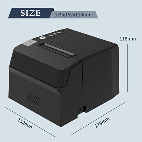 miemieyo POS Printer, 80mm USB Thermal Receipt Printer, Ethernet (LAN) Thermal Receipt Printer,Restaurant Kitchen Printer with Auto Cutter Support Cash Drawer, Thermal Pos Printer for Windows/Linux