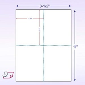 Next Day Labels 8-1/2" x 11" Laser/Inkjet Postcards 4 Per Page, (4-1/4" x 5-1/2" Each Card | White, 200 Cards)