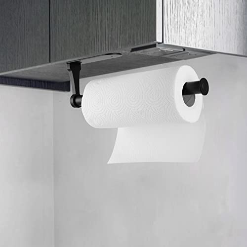 Paper Towel Holder,Under Cabinet Paper Towel Holder Optional Perforated or self-Adhesive,Paper Towel Holder Wall Mount for Kitchen,Sturdy and Durable Kitchen Organization