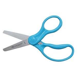 Westcott Classic Kids Scissors, Blunt Tip, 5-Inch, Neon Blue (15968)