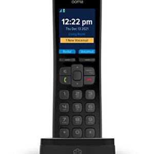Ooma HD3 Handset cordless phone with picture caller-ID and HD voice quality, Works only with Ooma Telo VoIP free Internet home phone service.