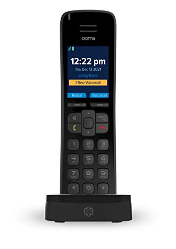 Ooma HD3 Handset cordless phone with picture caller-ID and HD voice quality, Works only with Ooma Telo VoIP free Internet home phone service.