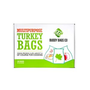 buddy bags co multipurpose turkey oven bags – 19″ x 24.5″ – 100 pack