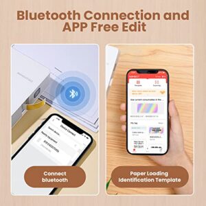 Binardat Industrial Label Printer, 0.6 inch Color Thermal Transfer Label Maker with Tape and Paper, Bluetooth Rechargeable for NIIMBOT App, High Reliability Labels Print with Robbin (B18)