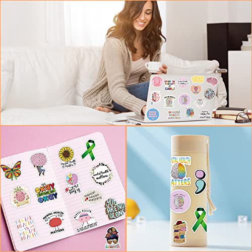 Mental Health Stickers 100PCS Mental Health Awareness,Vinyl Health Gifts Decal,Mental Health Gifts Stickers for Adults,Therapist Gifts Mental Health