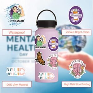 Mental Health Stickers 100PCS Mental Health Awareness,Vinyl Health Gifts Decal,Mental Health Gifts Stickers for Adults,Therapist Gifts Mental Health