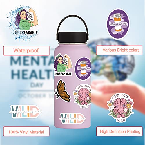 Mental Health Stickers 100PCS Mental Health Awareness,Vinyl Health Gifts Decal,Mental Health Gifts Stickers for Adults,Therapist Gifts Mental Health