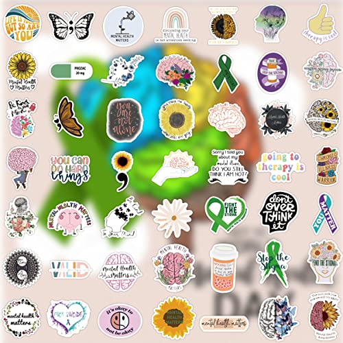 Mental Health Stickers 100PCS Mental Health Awareness,Vinyl Health Gifts Decal,Mental Health Gifts Stickers for Adults,Therapist Gifts Mental Health