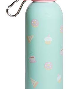 Grupo Erik Official Pusheen Water Bottle-Sports Bottle-500ml / 17OZ, Stainless Steel, Vacuum Insulated Water Bottle, Double Wall Reusable Water Bottle With Carabiner, BPA Free, Kawaii Water Bottle