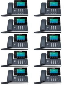 yealink sip-t54w ip phone [10 pack] 16 voip accounts. 4.3-inch color display. usb 2.0, 802.11ac wi-fi, dual-port gigabit ethernet, 802.3af poe, power adapter not included (sip-t54w)