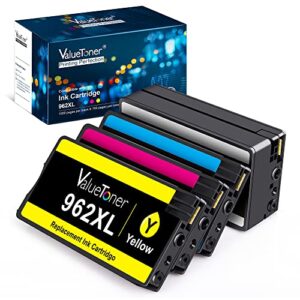 valuetoner remanufactured ink cartridges replacement for hp 962xl 962 xl for officejet pro 9015 9025 9018 9010 9012 9020 9022 9026 9027 9028 printer 962xl ink cartridges combo pack(4 pack)