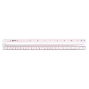 westcott 12-inch data processing magnifying ruler, clear