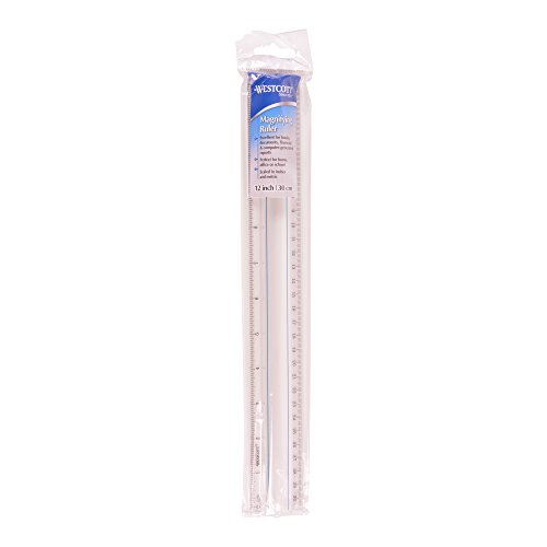 Westcott 12-Inch Data Processing Magnifying Ruler, Clear