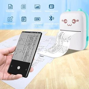 SEDSEY Pocket Mini Printer, Bluetooth 4.0 Wireless Mini Thermal Printer Photo Printer Label Memo Receipt Notes Paper Portable BT Inkless Printing Smart Thermal Printer for Study Home Office