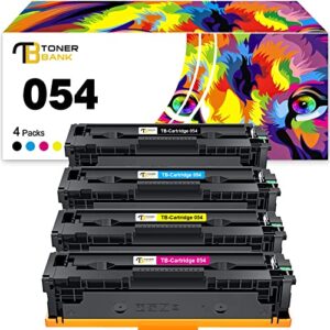 toner bank compatible toner cartridge replacement for canon 054 054h crg-054 color imageclass mf644cdw mf642cdw lbp622cdw mf641cw mf644 printer ink (black cyan magenta yellow, 4-pack)