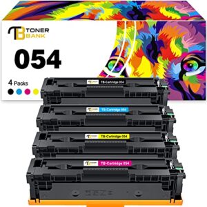 Toner Bank Compatible Toner Cartridge Replacement for Canon 054 054H CRG-054 Color ImageCLASS MF644Cdw MF642Cdw LBP622Cdw MF641Cw MF644 Printer Ink (Black Cyan Magenta Yellow, 4-Pack)