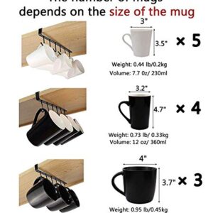 Art Secret 6-Hook Under Cabinet Mug Hanger (a- 3pcs White)