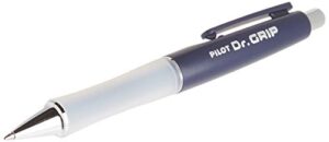 pilot dr. grip refillable & retractable ballpoint pen, medium point, navy barrel, blue ink, single pen (36101)