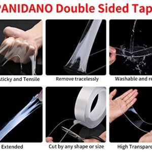 Strong Double Sided Tape Heavy Duty, Two Sided Tape Heavy Duty Double Sided Mounting Tape Two Sided Tape for Walls Removable Double Sticky Tape PANIDANO Double Sided Adhesive Tape Wall Safe Tape 10FT