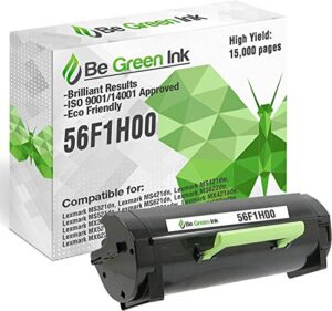 be green ink compatible replacement toner cartridge for lexmark ms321 mx321 ms421 mx421 ms521 mx521 ms621 mx621 ms321dn, ms421dn, ms421dw, ms521dn, ms621dn, ms622de, mx521de – 56f1h00 15k black toner