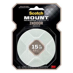 scotch-mount indoor double-sided mounting tape 314h-med, 1 in x 125 in